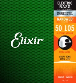 Elixir 14702 Nanoweb Bass Stainless Steel 50-105 Medium
