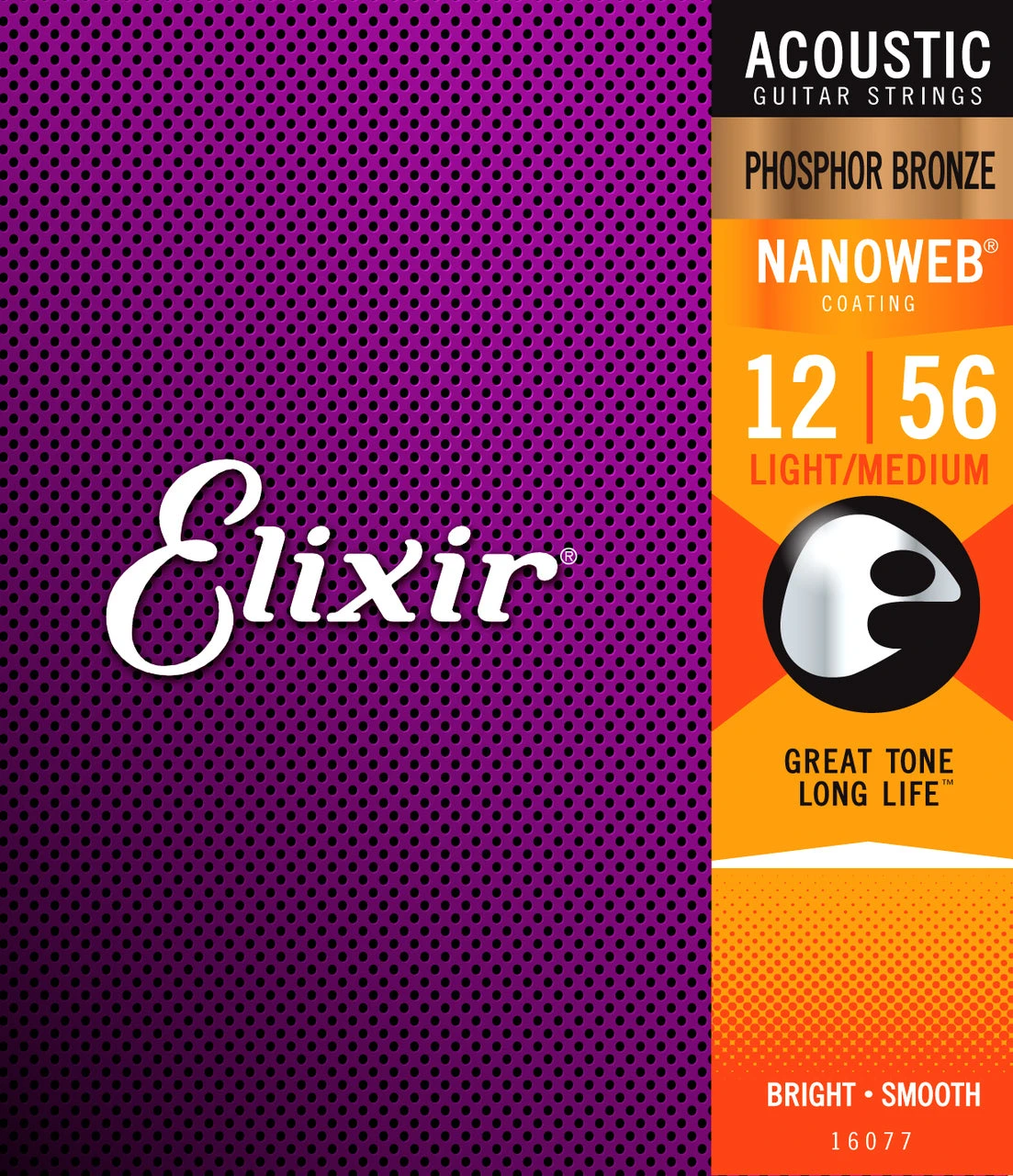 Elixir 16077 Nanoweb Phosphor Bronze Light-Med 12-56 3 Elixir 16077 Nanoweb Phosphor Bronze Light-Med 12-56