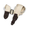 Franklin 2" Natural Cotton Strap With Pebbled Chocolate Glove Leather End Tab -Musical Instrument Store F1 N CH