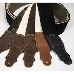 Franklin 2" Natural Cotton Strap With Pebbled Chocolate Glove Leather End Tab -Musical Instrument Store F1 N CH 7376b772 d7f3 459e b70b b5e6c5698917