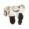 Franklin 2" Natural Cotton Strap With Embossed Chocolate Suede End Tab -Musical Instrument Store F1 N ECH