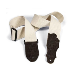 Franklin 2" Natural Cotton Strap With Embossed Chocolate Suede End Tab