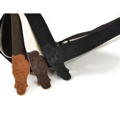 Franklin 2" Natural Cotton Strap With Embossed Chocolate Suede End Tab -Musical Instrument Store F1 N ECH 73a8ec21 71a9 47a7 93cb e939be1340e2