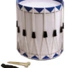 Opus Percussion Samba Drum In White & Blue With Carry Strap & Beaters (40cm X 49cm)