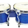 Percussion Plus Deluxe 6 & 7" Wooden Bongos In Gloss Blue Lacquer Finish