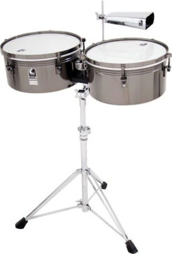 Toca Custom Deluxe Series Timbale Set In Black Chrome