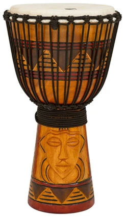 Toca Origins Series Wooden Djembe 12" Synthetic Head In Tribal Mask