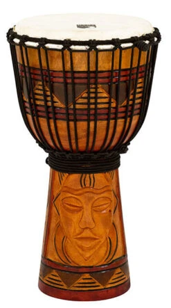 Toca Origins Series Wooden Djembe 8" Synthetic Head In Tribal Mask