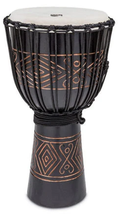 Toca Street Carved Series Wooden Djembe 12" Synthetic Head In Onyx