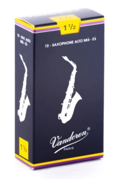 Vandoren Alto Sax Reeds - TRADITIONAL - Grade 1.5 - Box Of 10