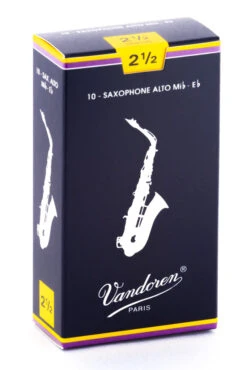 Vandoren Alto Sax Reeds - TRADITIONAL - Grade 2.5 - Box Of 10